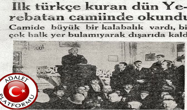 "Türkçe Kur'an, Türkçe Ezan" Dayatmasının 90. yılı!