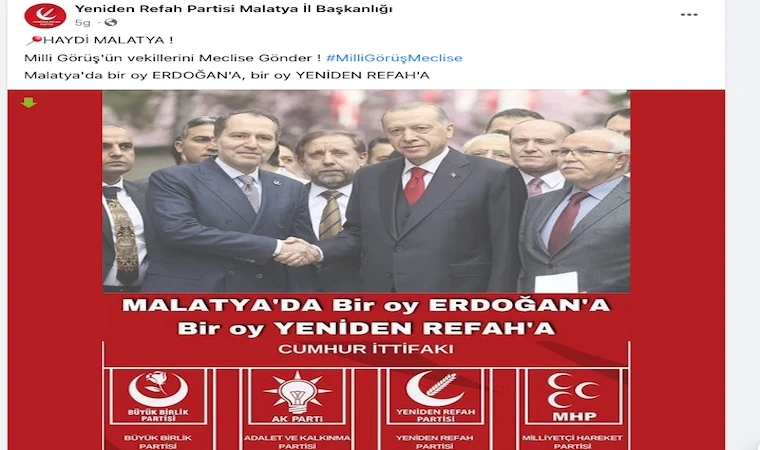 Yeniden Refah Partisi’nden manidar paylaşım