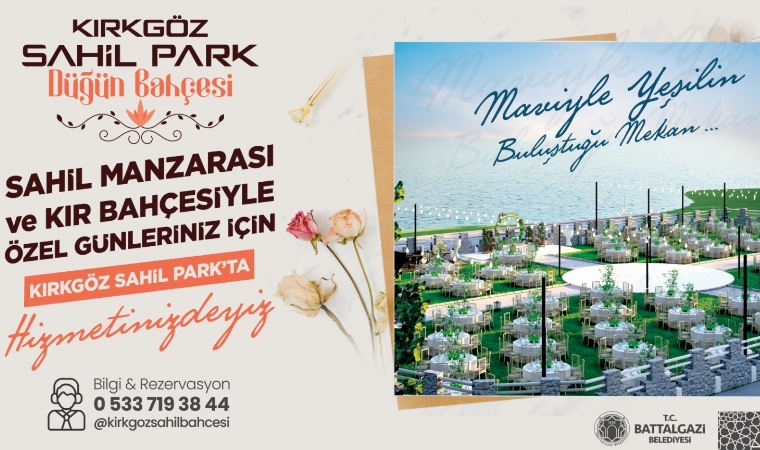 Malatya'da Düğün Zamanı: Kırkgöz Sahil Park Düğün Bahçesi Hizmete Girecek