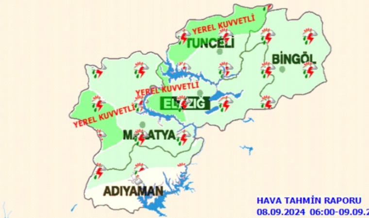 Malatya'nın Kuzey ve Batı Kesimlerinde Kuvvetli Yağışlar Geliyor