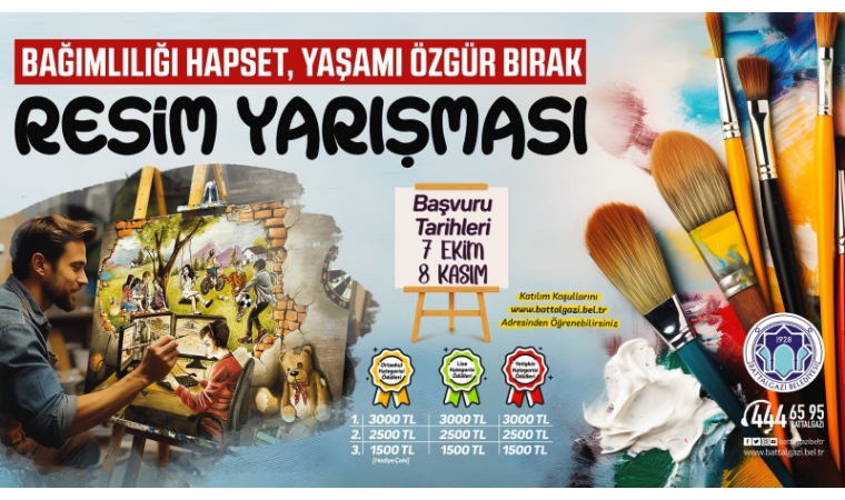 Battalgazi'de Bağımlılığa Karşı Resim Yarışması: Başvurular 8 Kasım'a Kadar